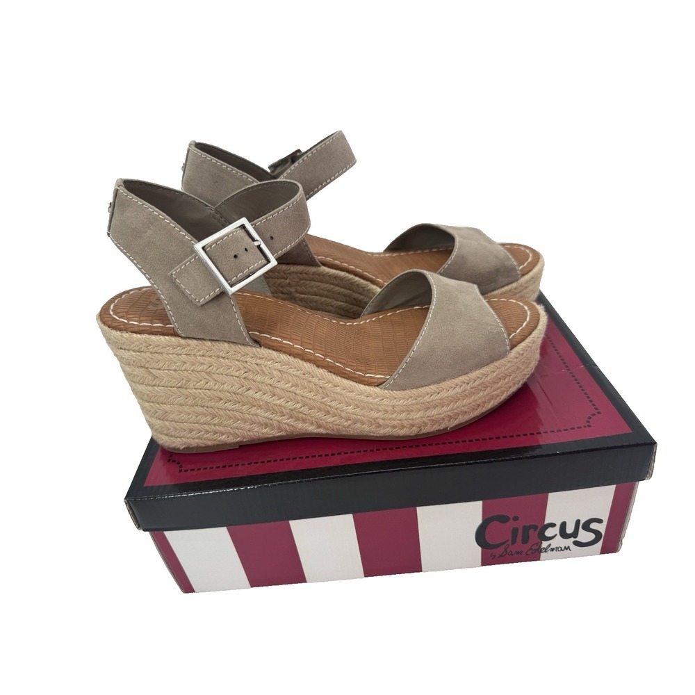 NWT CIRCUS BY SAM EDELMAN Wedge Sandals Boho Festival 10 Suede Rattan‎ Indie